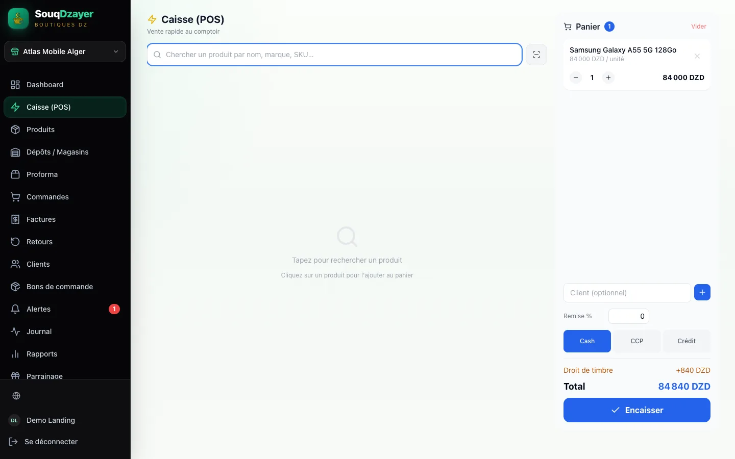 Caisse & ventes — SouqDzayer