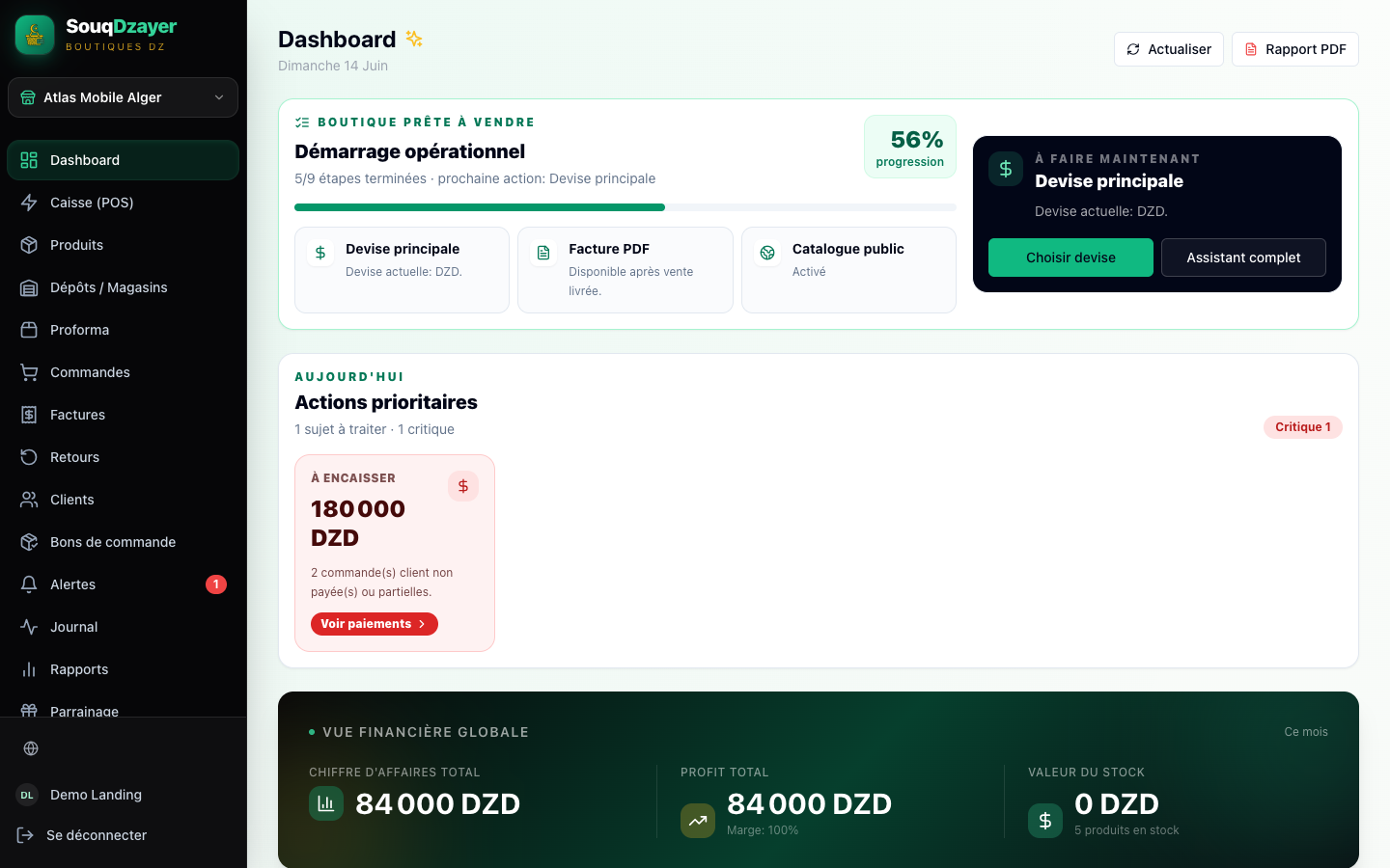 SouqDzayer — gestion boutique algérienne